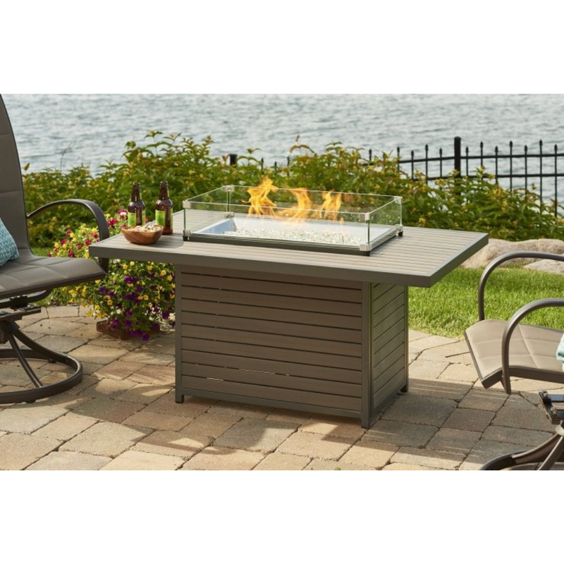 The Outdoor Greatroom Company Brooks Rectangular Gas Fire Pit Table (BRK-1224-19-K)