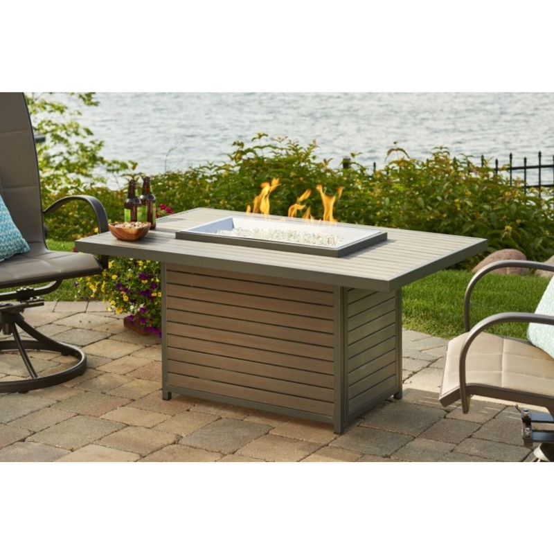 The Outdoor Greatroom Company Brooks Rectangular Gas Fire Pit Table (BRK-1224-19-K)