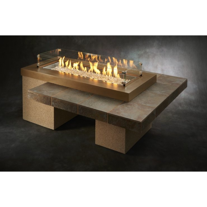 The Outdoor Greatroom Company Brown Uptown Linear Gas Fire Pit Table (UPT-1242-BRN)