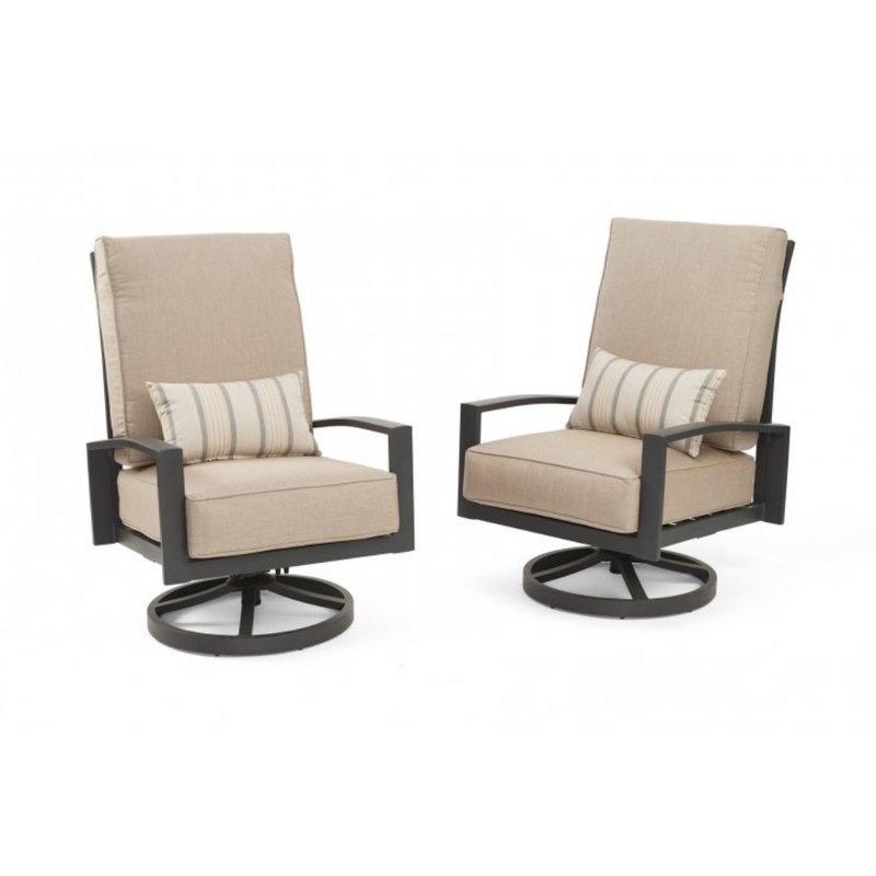 The Outdoor Greatroom Company Cast Ash Lyndale Highback Swivel Rocking Chairs (LSR-CA)