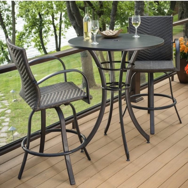 The Outdoor Greatroom Company Leather Wicker Bar Stools (NAPLES-4030-L)