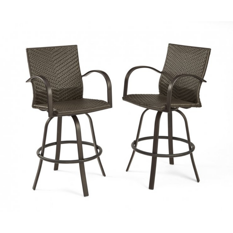The Outdoor Greatroom Company Leather Wicker Bar Stools (NAPLES-4030-L)