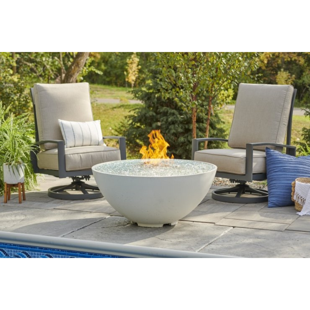 The Outdoor Greatroom Company White Cove Edge 42-Inch Round Gas Fire Pit Bowl (CV-30EWHT)
