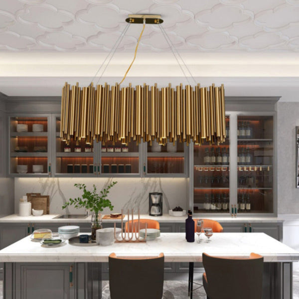A Viol Rectangle Chandelier for Dining Room
