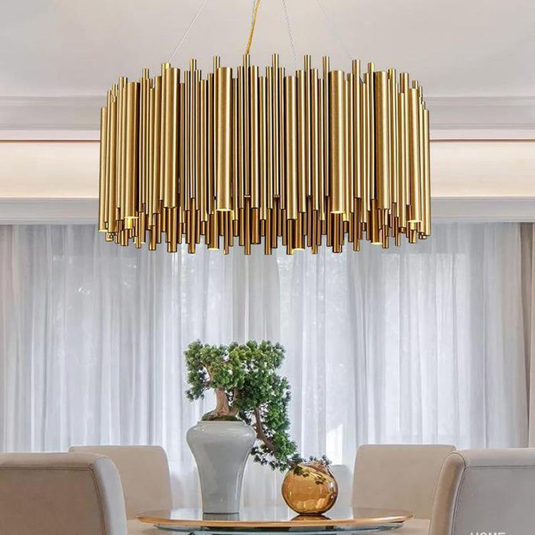 A Viola Stainless Steel Chandelier