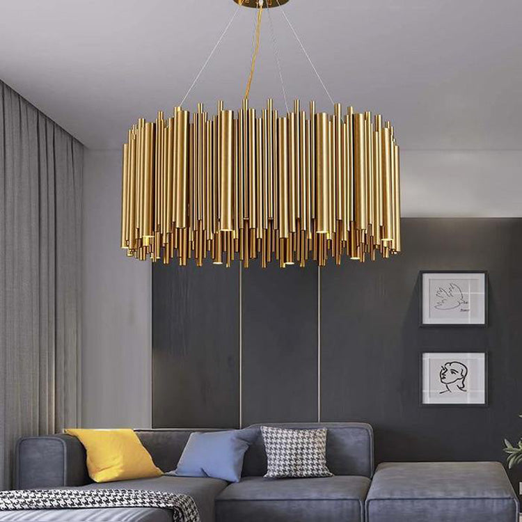 A Viola Stainless Steel Chandelier