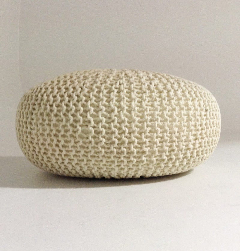 Handmade Round Knitted Pouf
