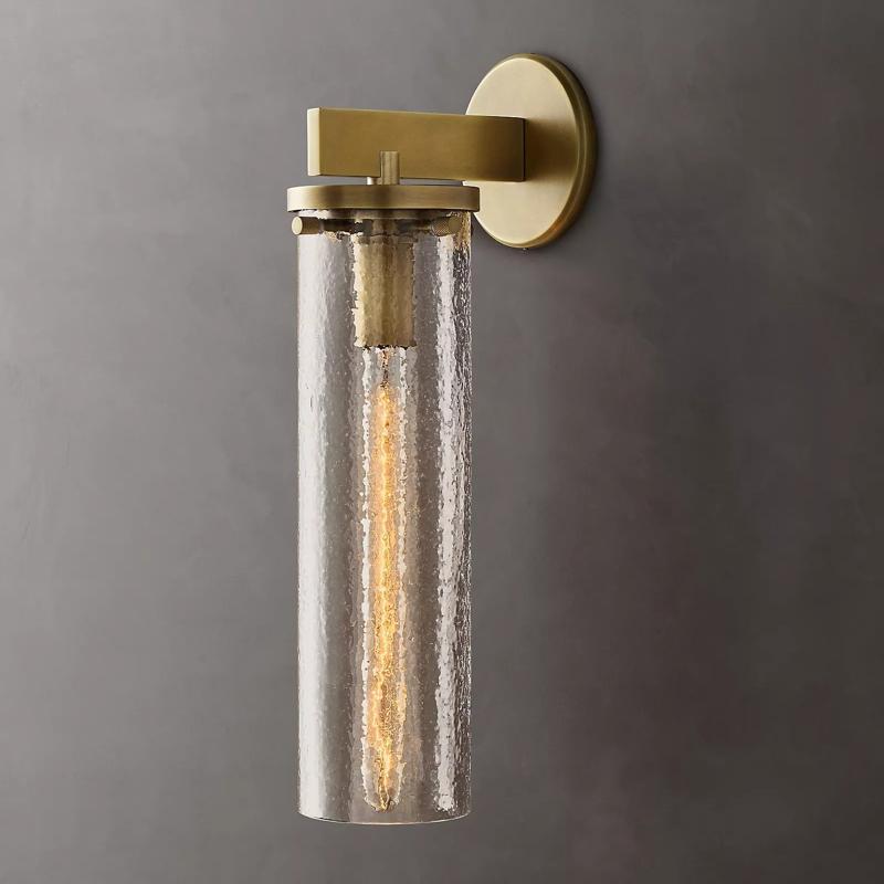 Brucee Clear Glass Cylindrical Wall Sconce