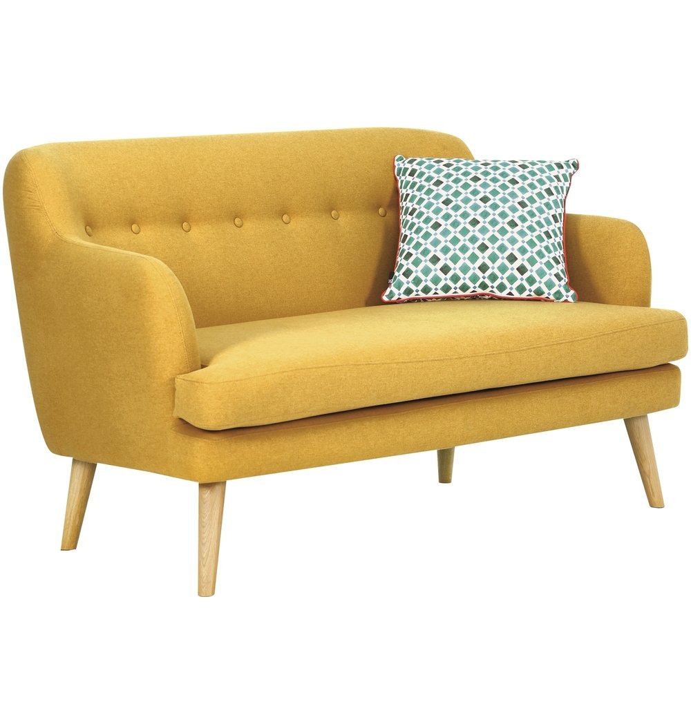 Exelero - Yellow Loveseat 2 Seater Sofa