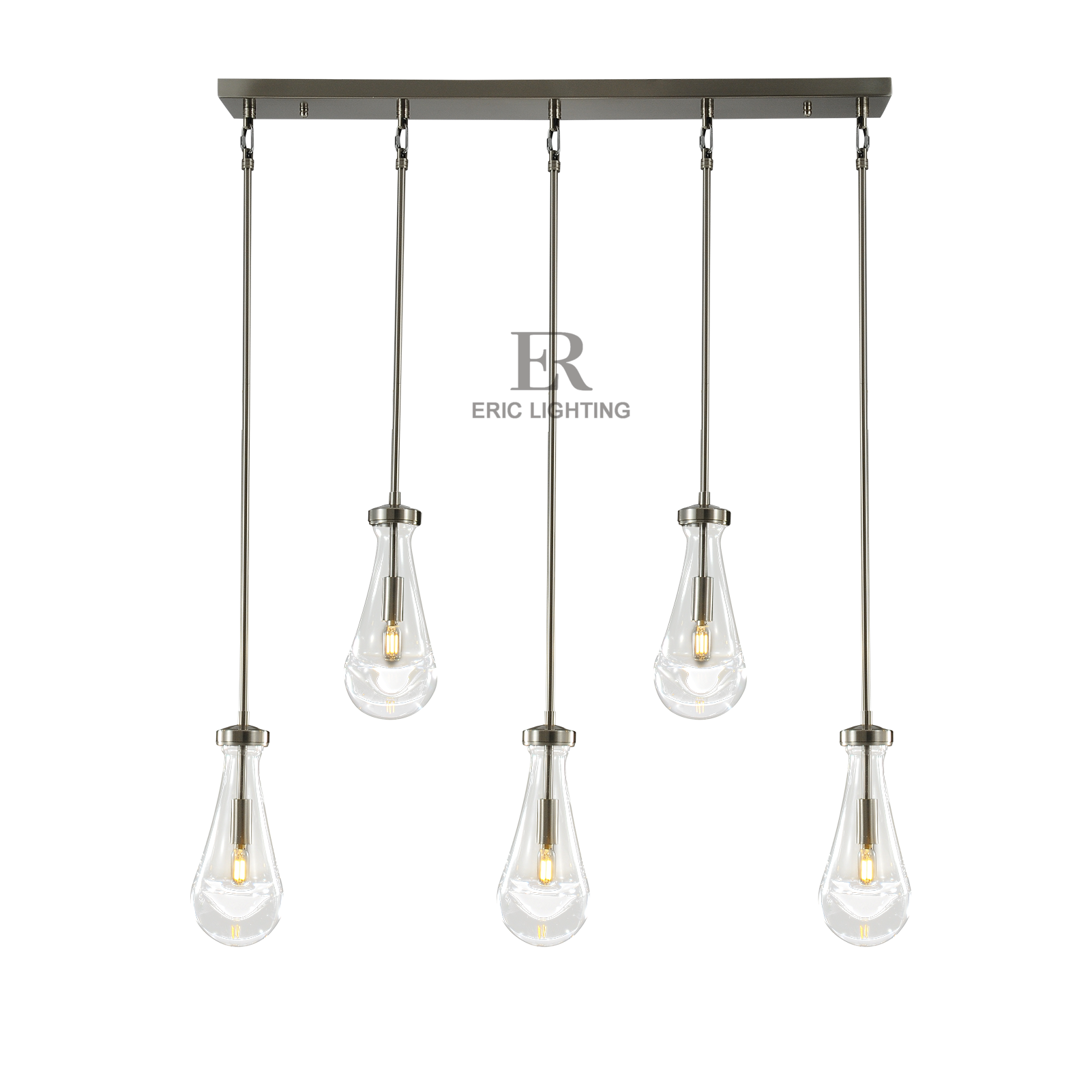 Raindrop De Linear Chandelier 5-Lights L 36"