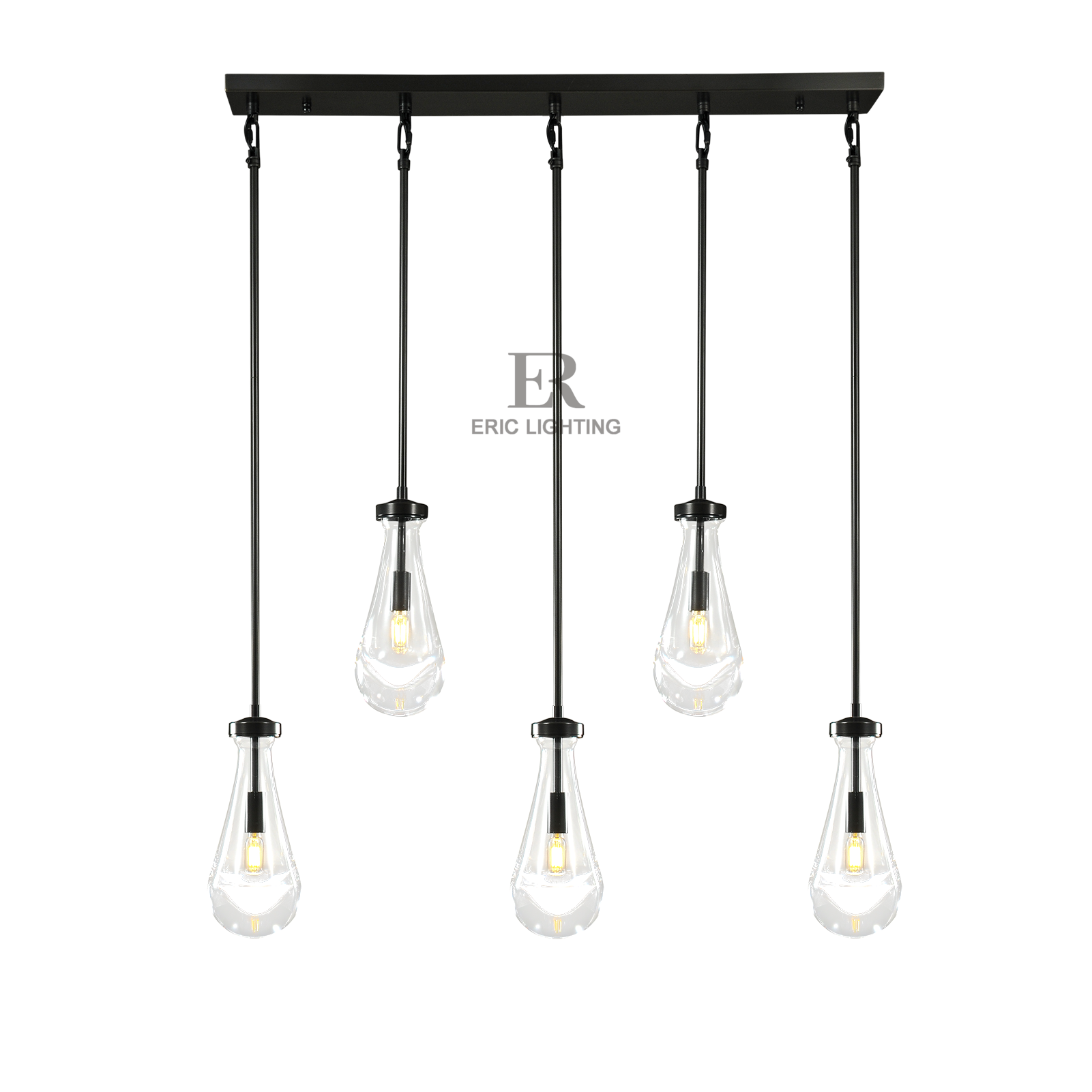 Raindrop De Linear Chandelier 5-Lights L 36"