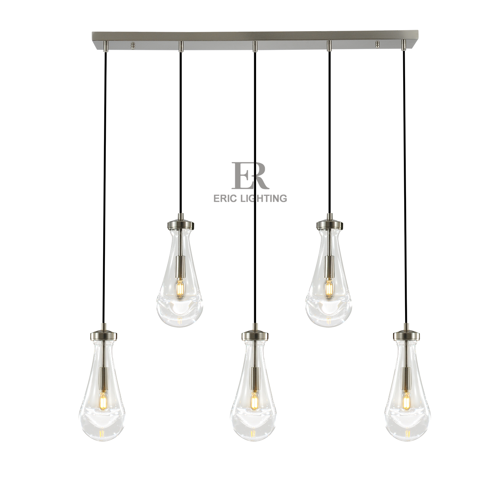 Raindrop De Linear Chandelier 5-Lights L 36"