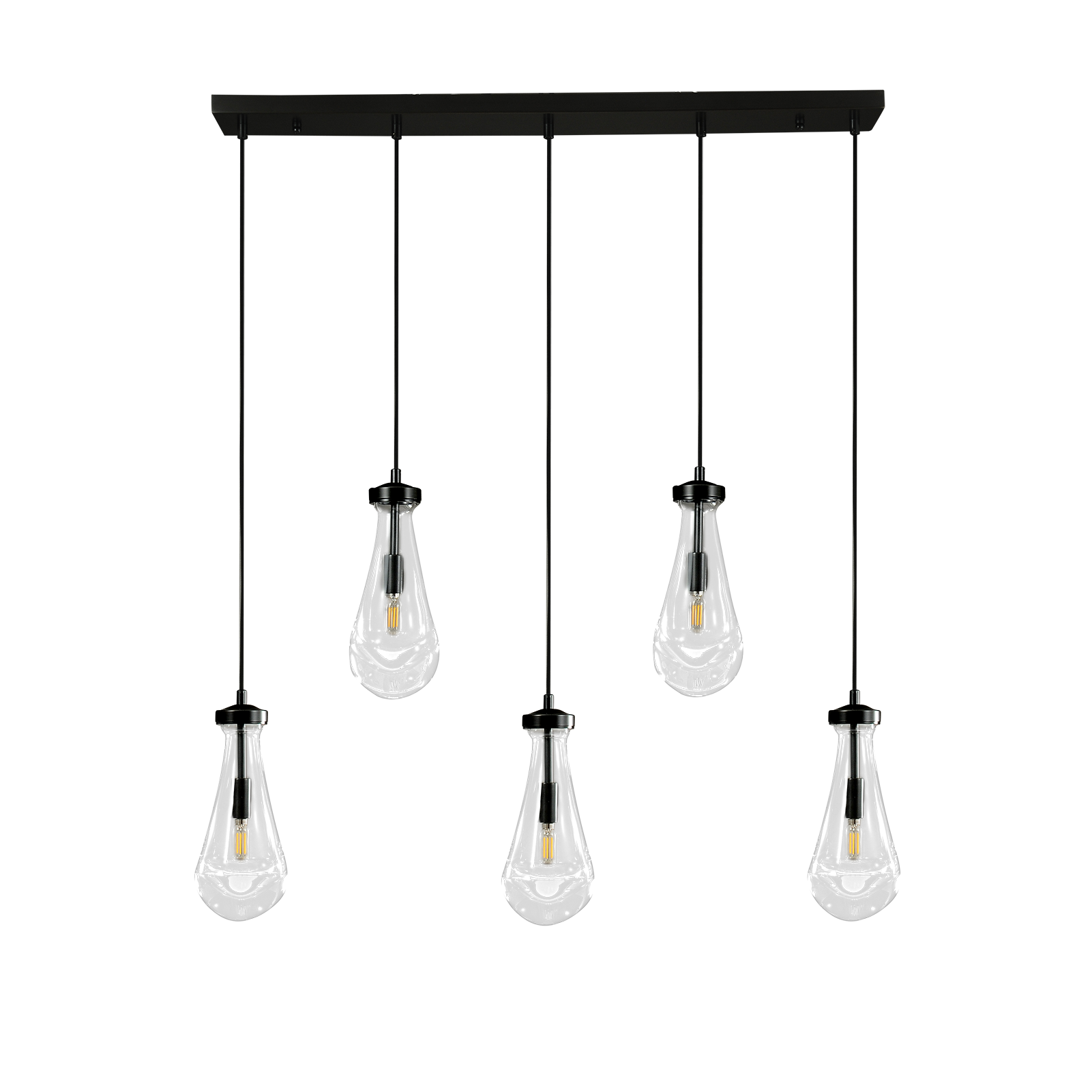 Raindrop De Linear Chandelier 5-Lights L 36"