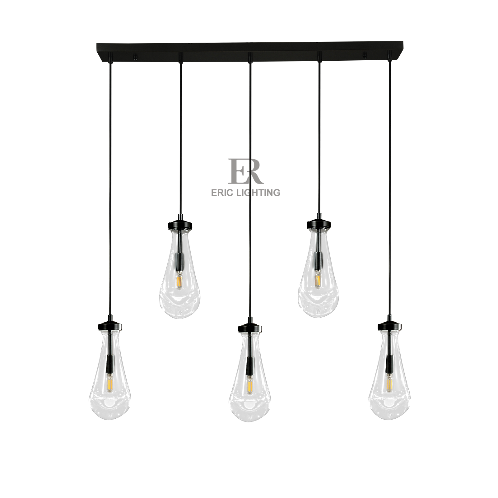 Raindrop De Linear Chandelier 5-Lights L 36"