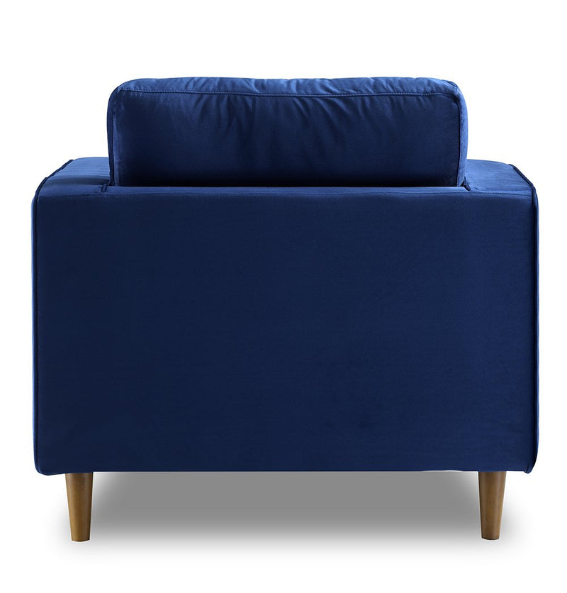 Bente - Tufted Blue Velvet Lounge Chair