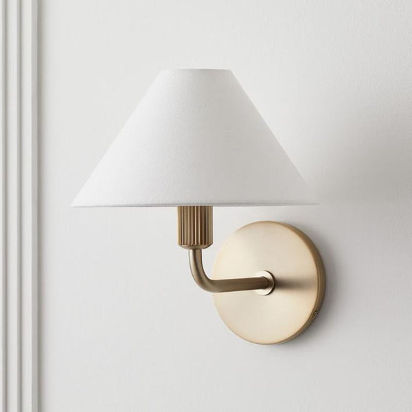Alen White Tapered Linen Shade For Sconce