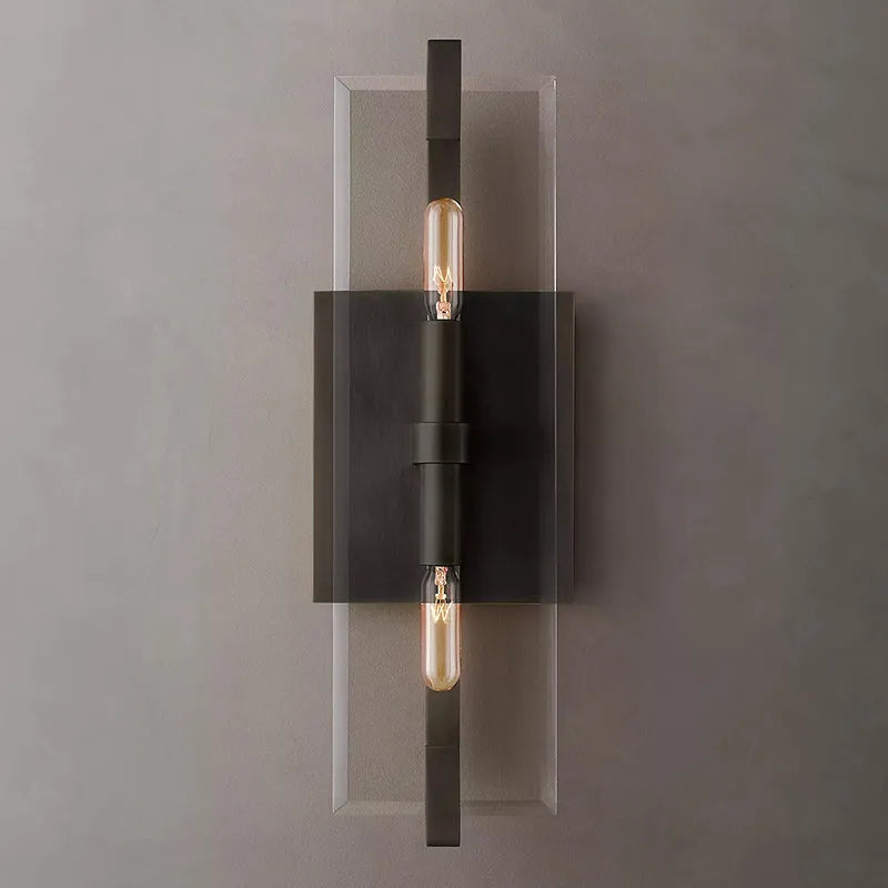 Amara Modern K9 Glass Wall Sconce 15'' for Bedroom Living Room