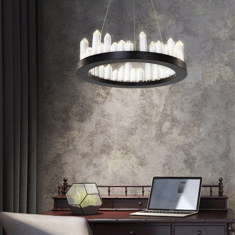 A Leti Crystal Round Chandelier