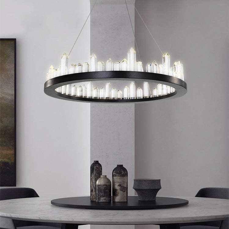 A Leti Crystal Round Chandelier