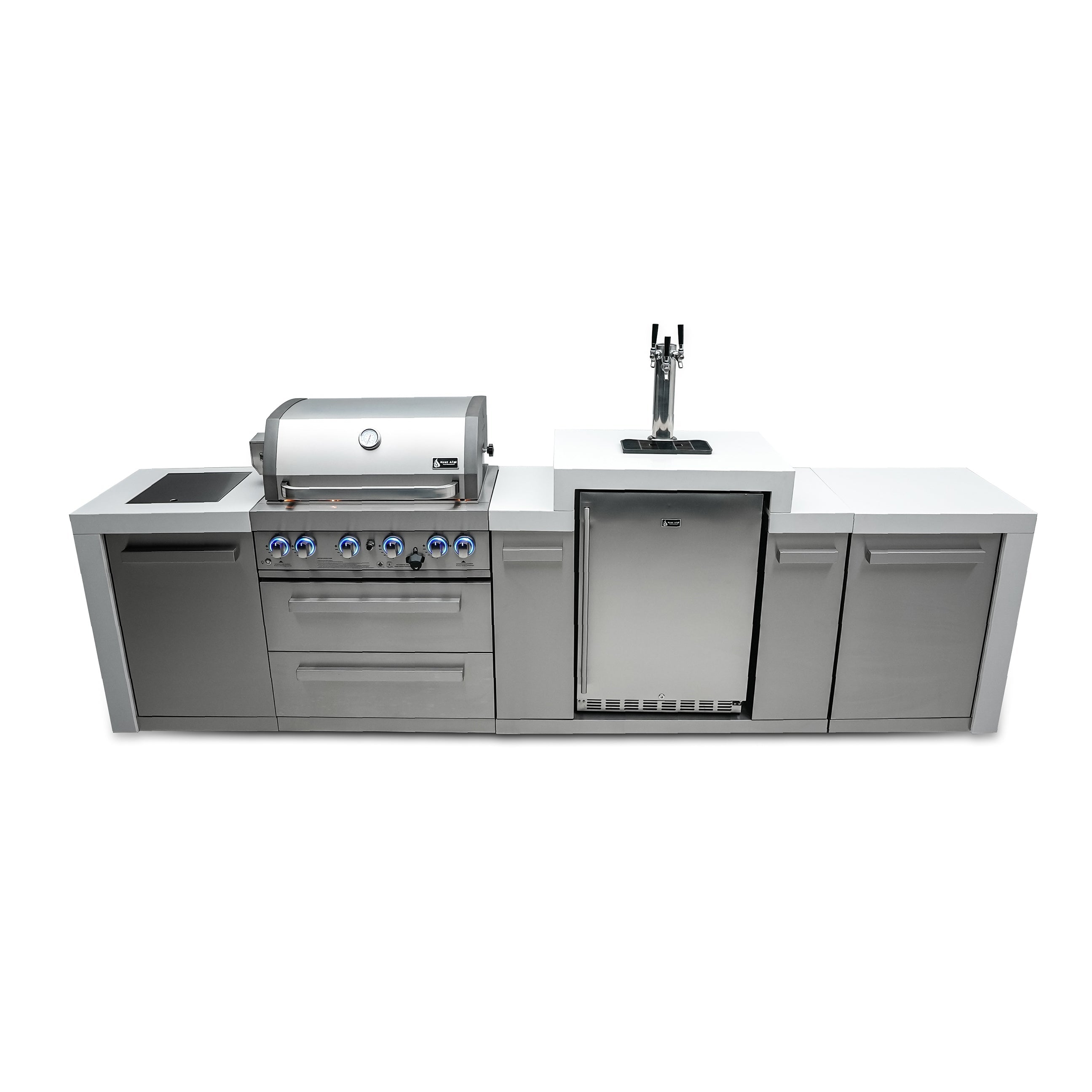 Mont Alpi 400 Deluxe BBQ Grill Island with Kegerator - MAi400-DKEG