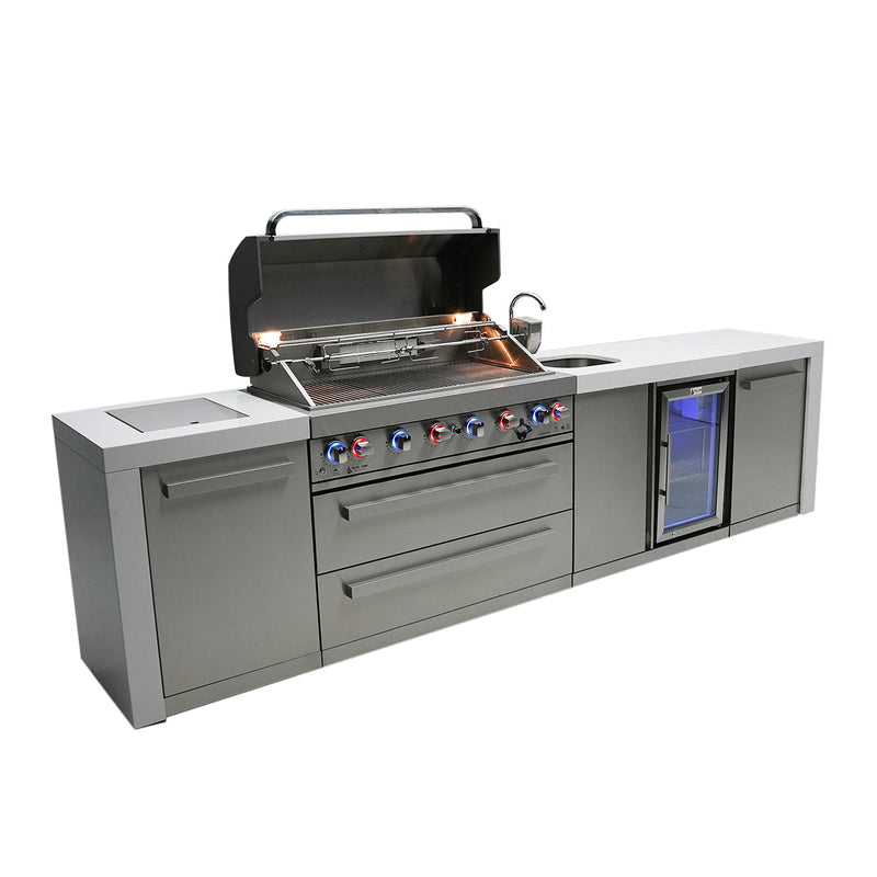 Mont Alpi 805 Deluxe BBQ Grill Island with Beverage Center - MAi805-DBEV