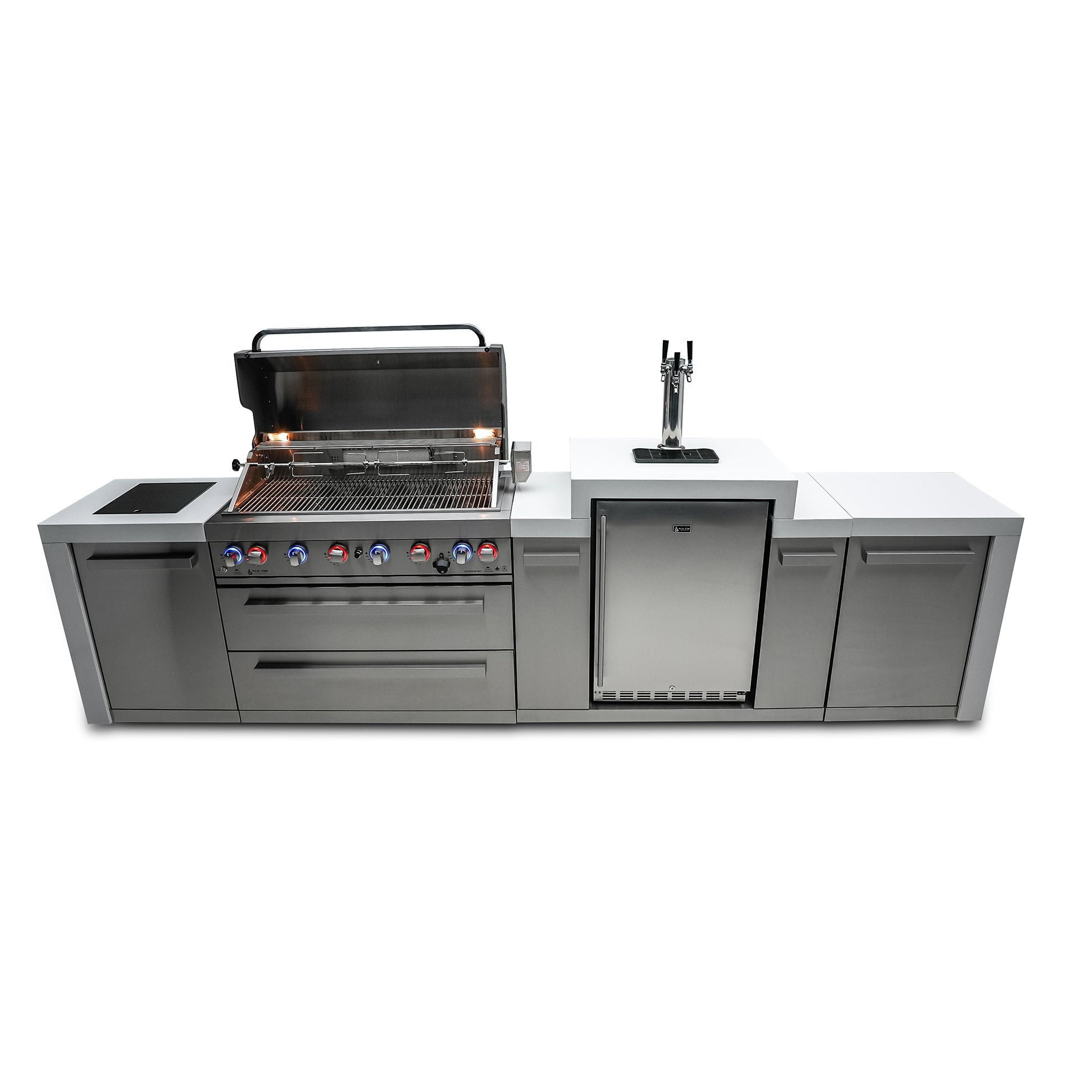 Mont Alpi 805 Deluxe BBQ Grill Island with Kegerator - MAi805-DKEG