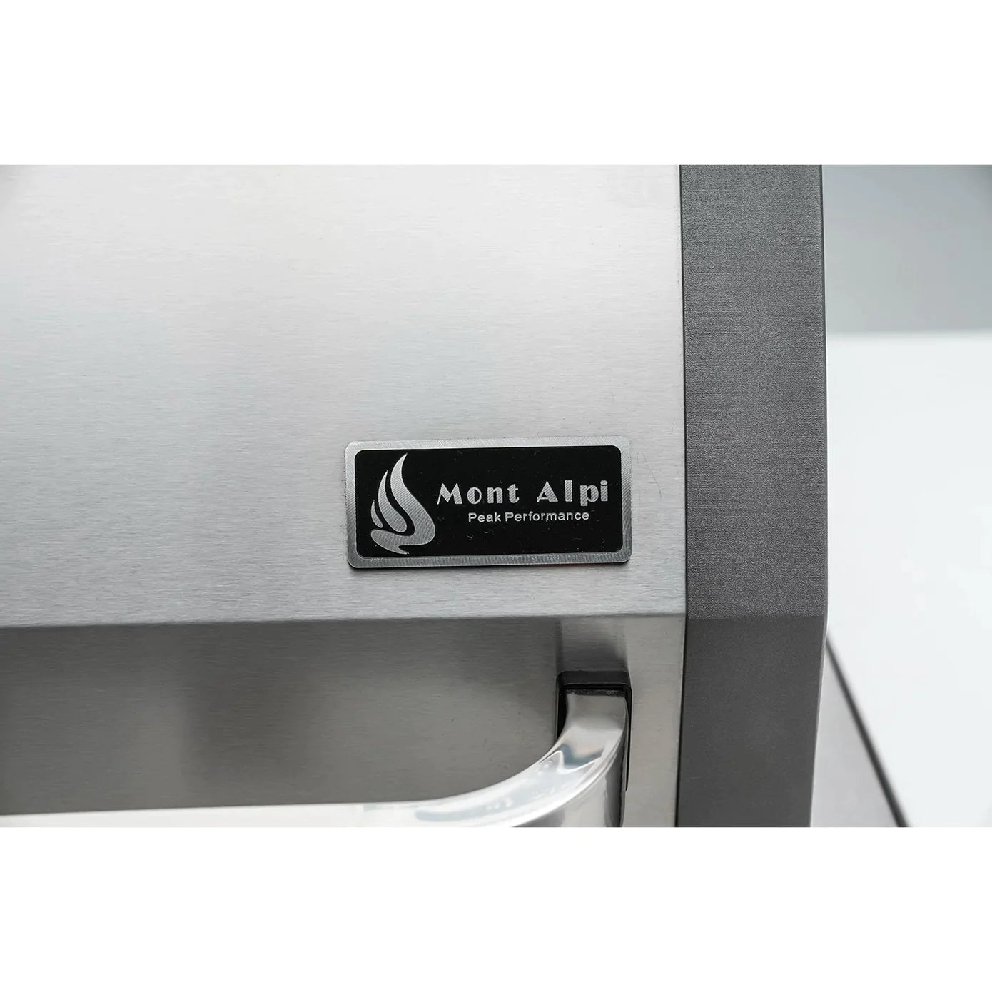 Mont Alpi 400 Deluxe BBQ Grill Island with 90 Degree Corner, Kegerator & Fridge Cabinet - MAi400-D90KEGFC