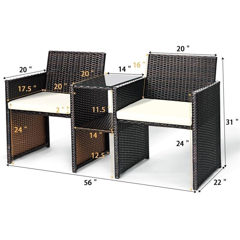 Adesina - Rattan Two Set Middle Table Sofa Set