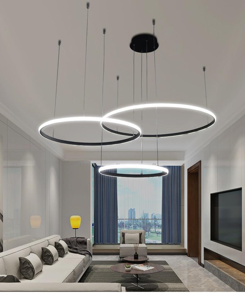 Led Chandelier Light Circle Rings