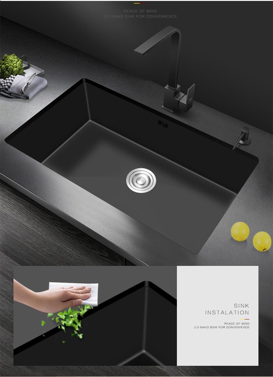 Philippus - Black Nano Stainless Steel Kitchen Sink