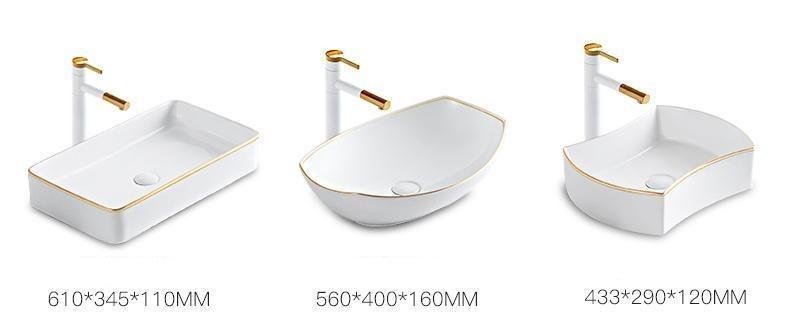 Deon - Ceramic Countertop Bathroom Sink with Pull Out Faucet