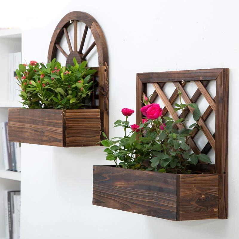 Vintage Wooden Outdoor Farmhouse Wall Planter