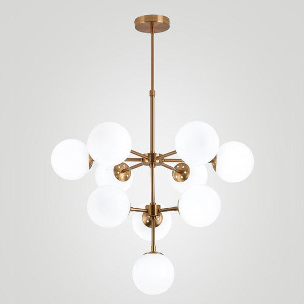 MOIS Frosted Glass 10 Bulb Chandelier