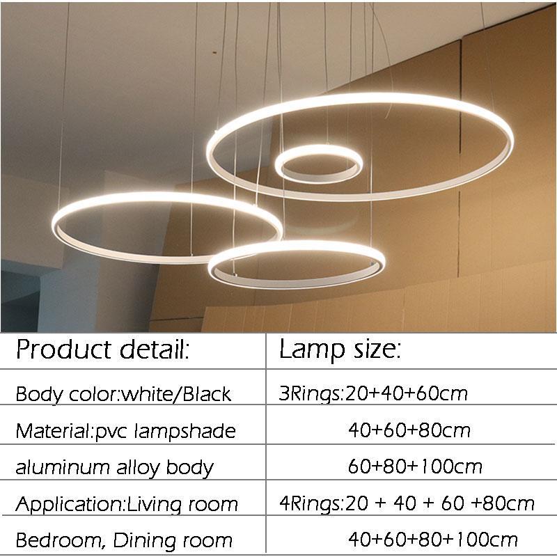 Led Chandelier Light Circle Rings