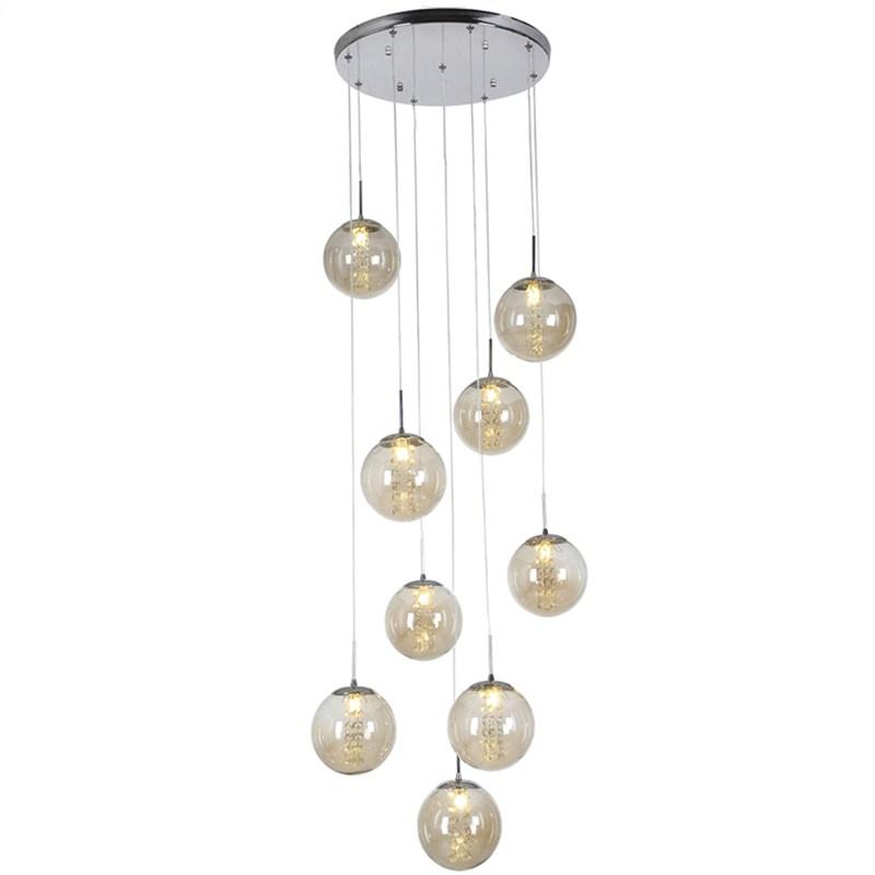 Contemporary LED Crystal Chandelier Staircase Lighting