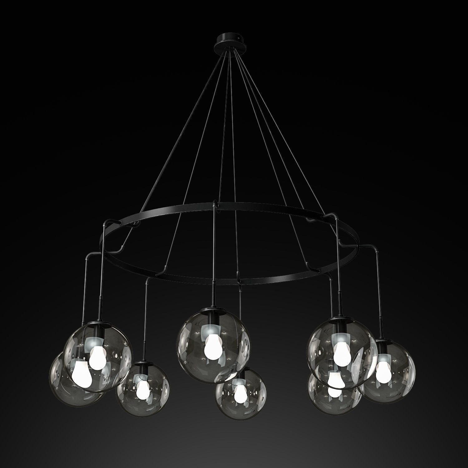 PETRI American Retro Gold/black Chandelier