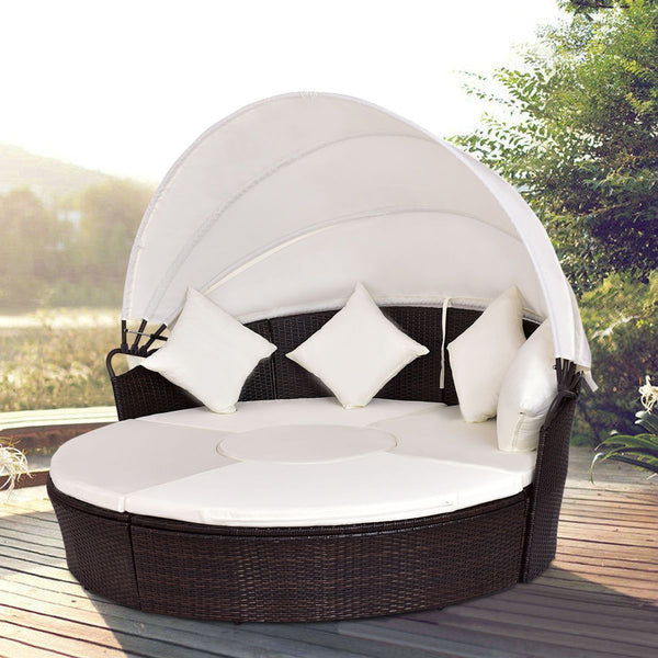 Jacinto - Canopy Cushioned Round Daybed Sofa