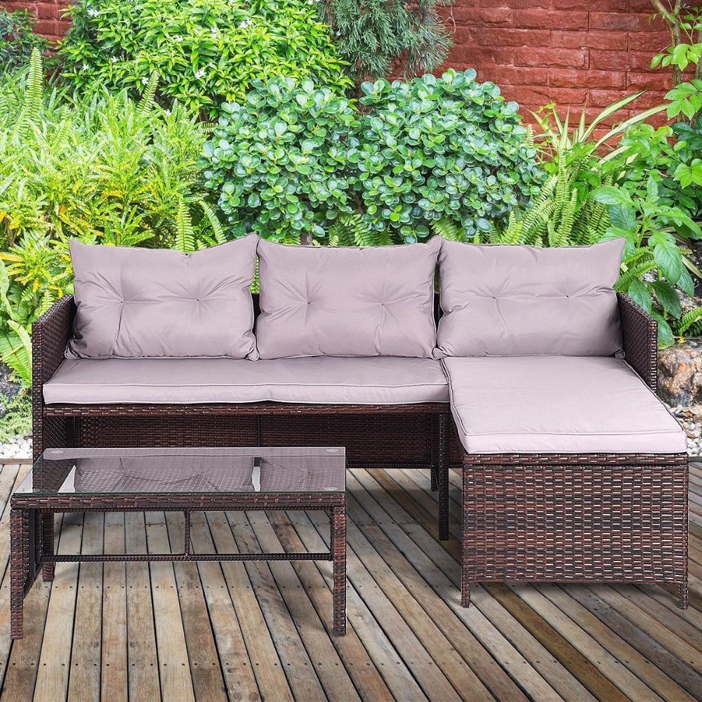 Claudius - 3 Piece Outdoor Rattan Sofa Set