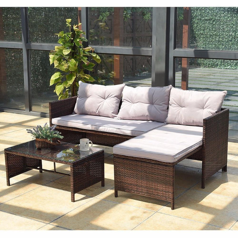 Claudius - 3 Piece Outdoor Rattan Sofa Set