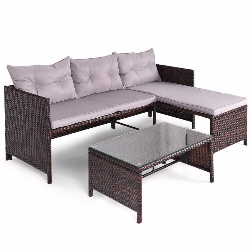 Claudius - 3 Piece Outdoor Rattan Sofa Set