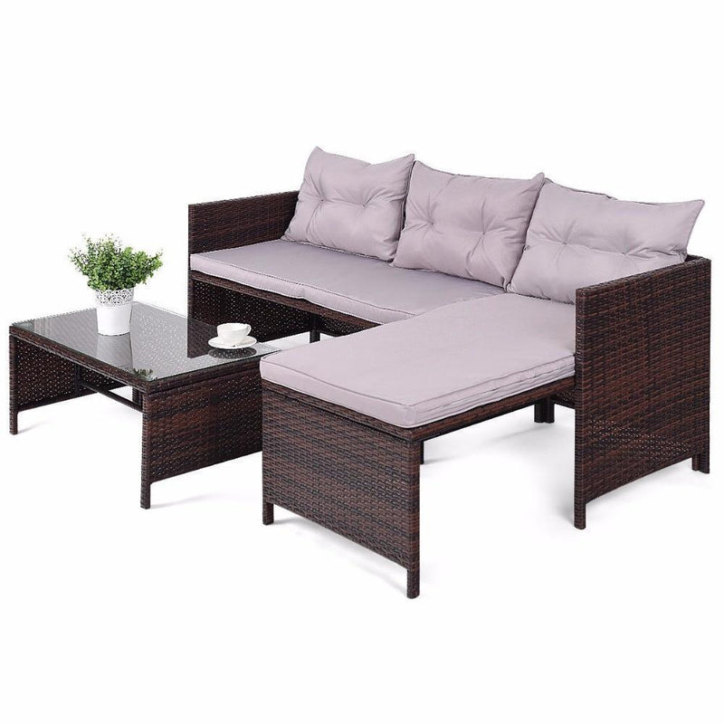 Claudius - 3 Piece Outdoor Rattan Sofa Set