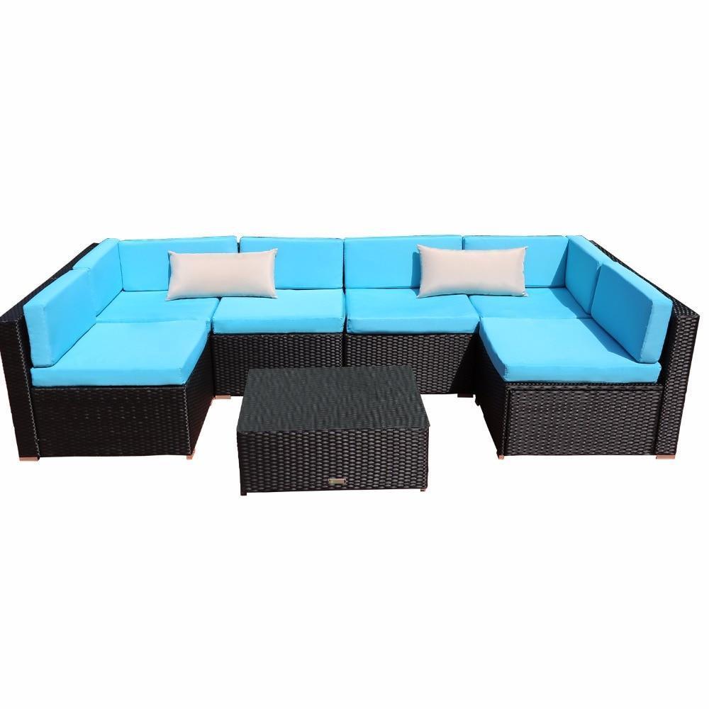 Leandro - 7 Piece Outdoor Patio Rattan Furniture