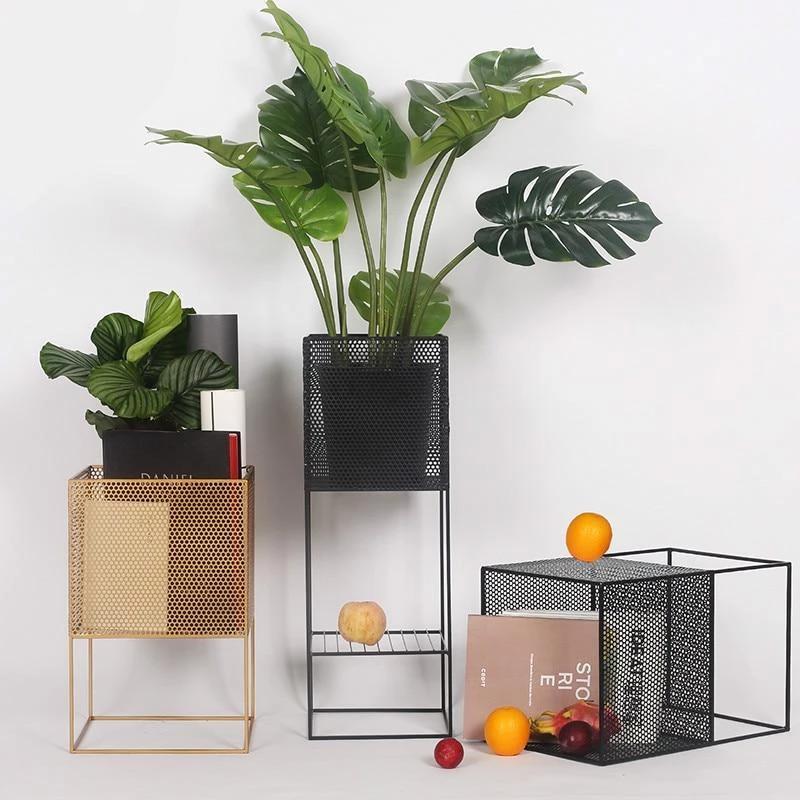 Isadora - Modern Iron Standing Box Planter