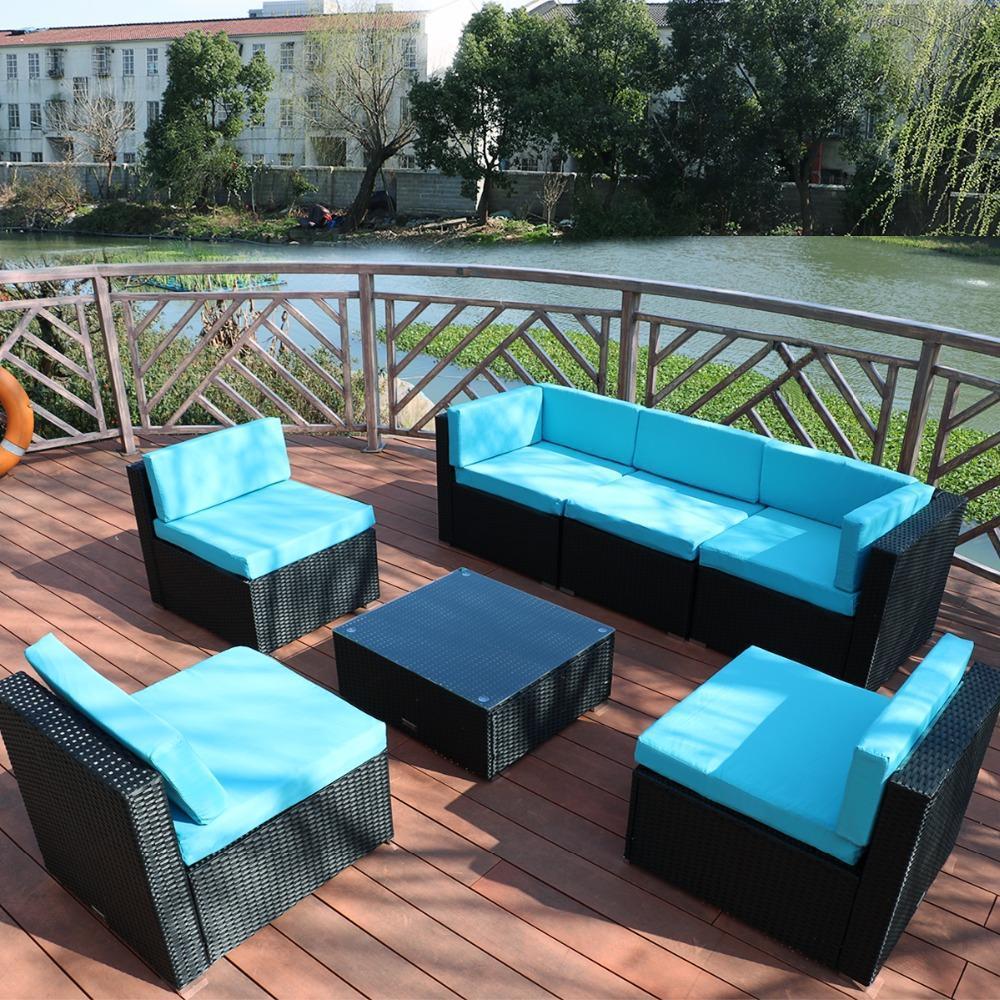 Leandro - 7 Piece Outdoor Patio Rattan Furniture