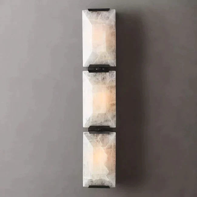 Heson Translucent Modern Calcite Triple Wall Sconce