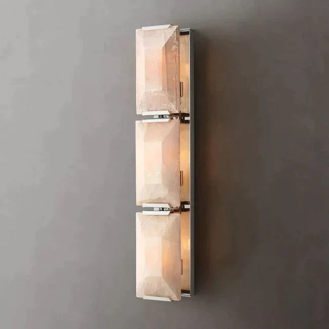 Heson Translucent Modern Calcite Triple Wall Sconce