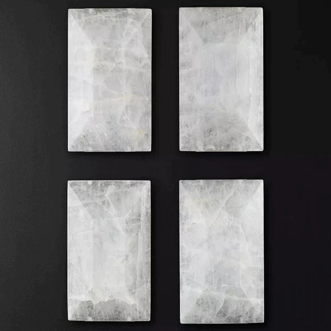 Heson Translucent Modern Calcite Triple Wall Sconce