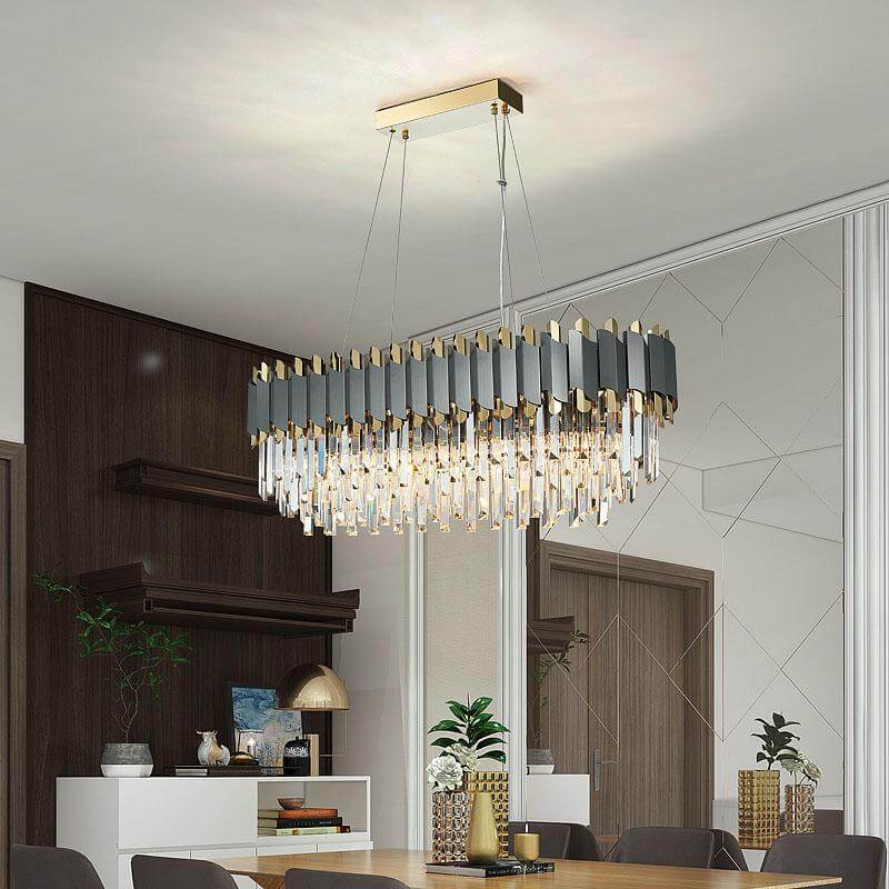 Modern Crystal Rectangular Chandelier