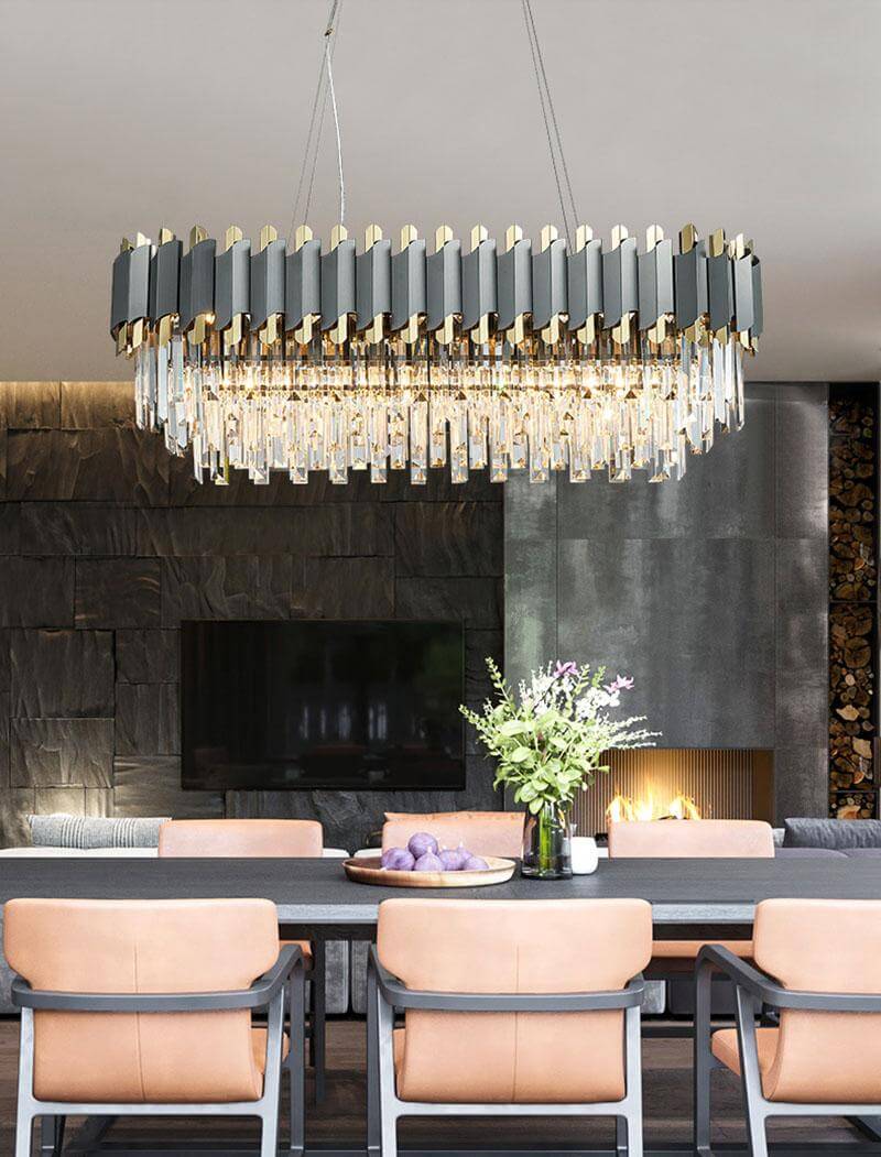 Modern Crystal Rectangular Chandelier