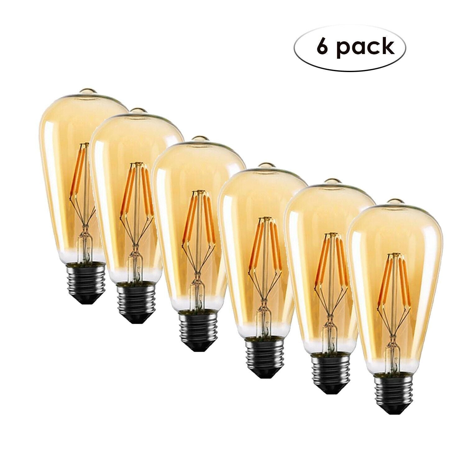 6 Pack E27 Vintage Industrial LED Bulb